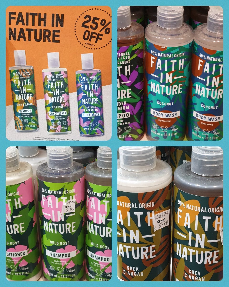 It's the final week of our great offer so here's a reminder that at #Oxfam #Harpenden we've taken 25% off selected @faithinnature_uk products until 5th June! Come down to 3, Harding Parade and choose your favourite shampoo, conditioner and body wash from our fabulous range!