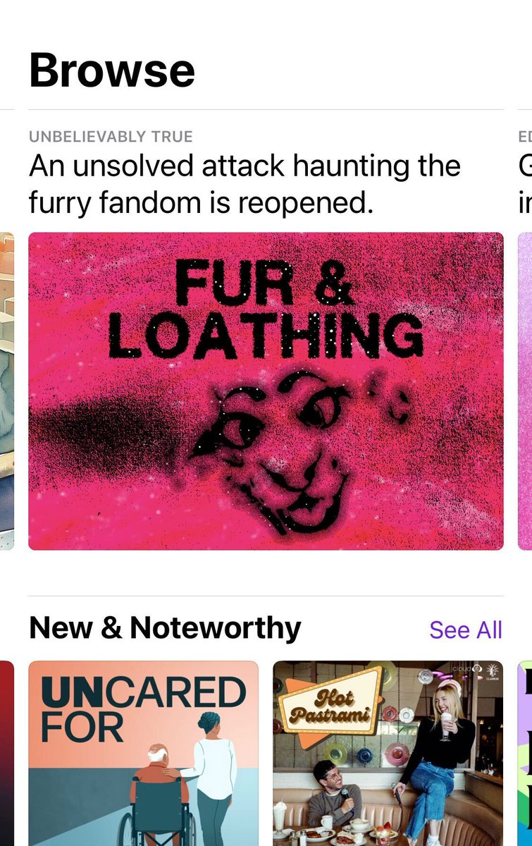 Exciting news 🚀 Our latest true crime podcast, Fur & Loathing, is featured this week on the Apple US carousel! We're thrilled and would love for you to check it out. It's a wild ride you won't want to miss! Episode 4 out now 🐾 #Podcast #ApplePodcasts #MustListen #TrueCrime