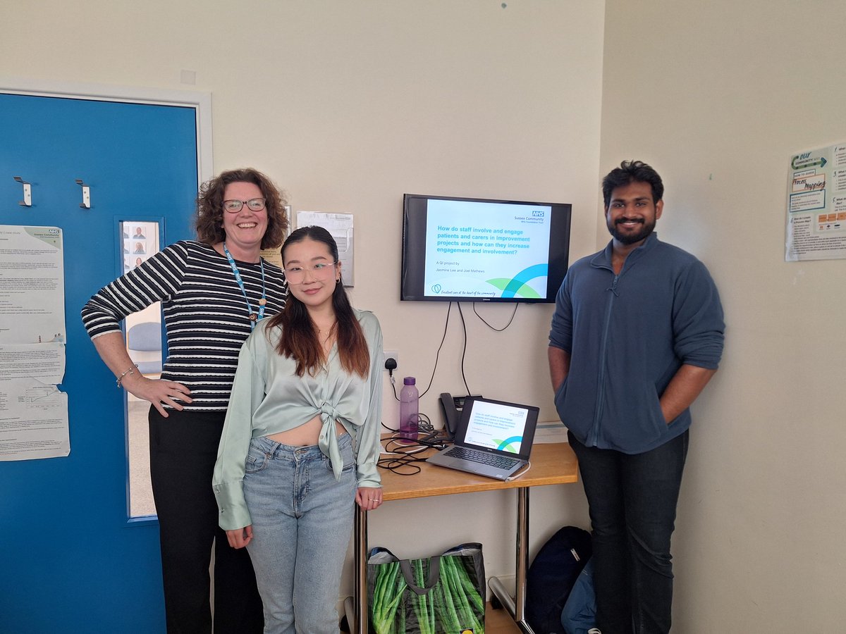 Well done to Joel and Jasmine, our 2 physio students from <a href="/BrightPhysios/">UoB Physiotherapy</a>  on their leadership placement with us 👏 Great final placement Presentation on 'How staff can better involve and engage patients in Quality Improvement  Activity/Projects'