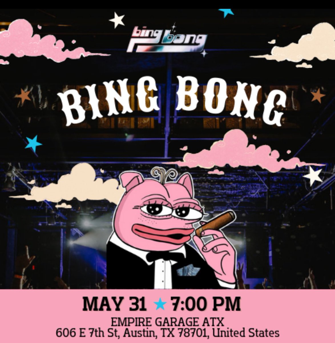 We’re bringing @joinbingbong to AUSTIN! Powered by $BUBBA it’s definitely going to be one not to miss. I arrive tomorrow afternoon, looking forward to catching up with everyone! LUMA RSVP below 👇🏽