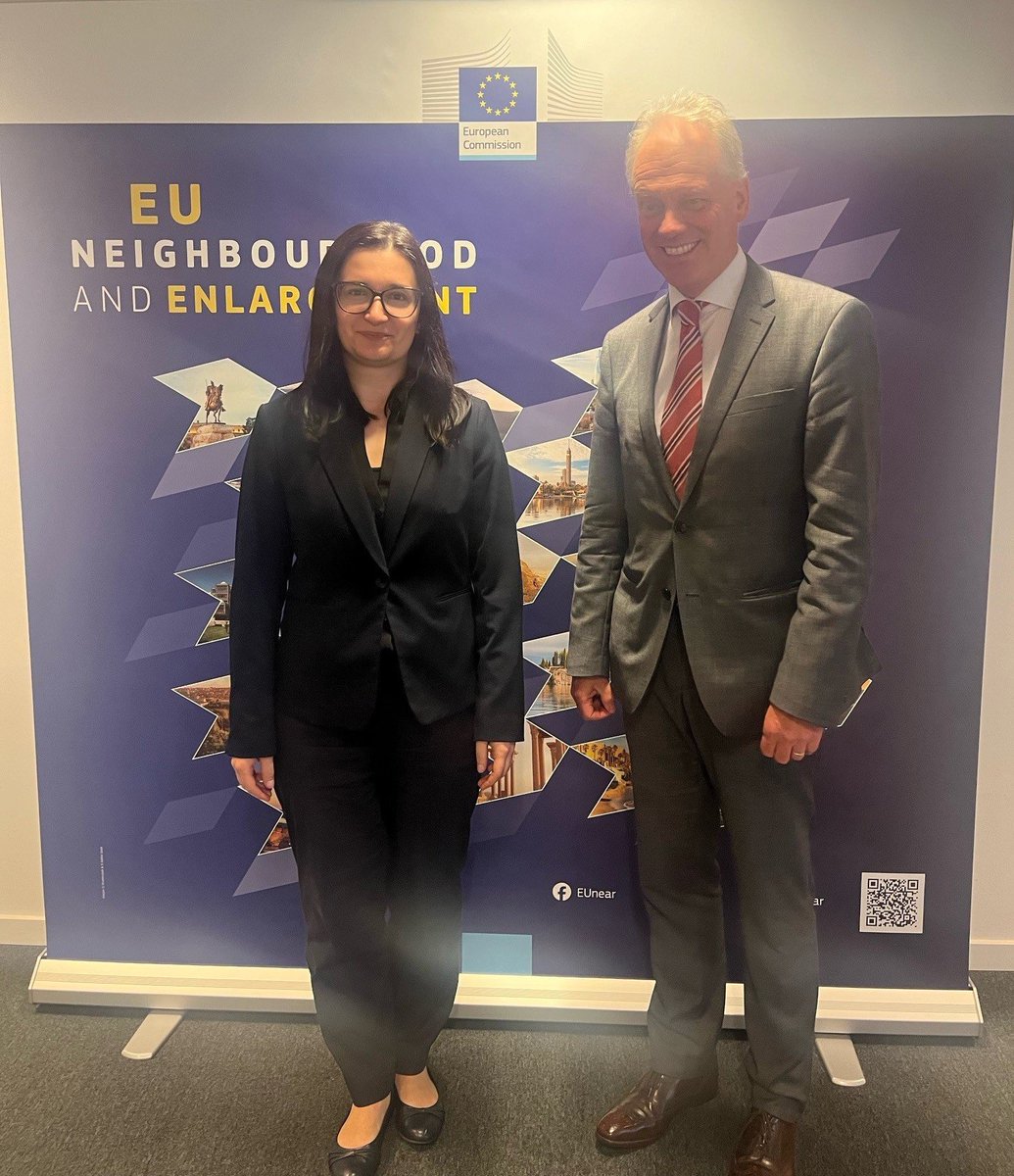 A pleasure to meet 🇲🇩 Deputy Prime Minister for European Integration @cgherasimov today. Good discussion on next steps on #Moldova’s #EU accession path, preparations for the 🇲🇩 Growth Plan, & how @eu_near can help. 🤝 #StrongerTogether #EUEnlargement