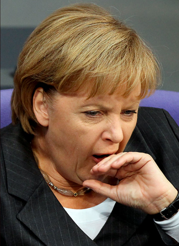 Merkel als sie von den 111 Gruppenvergewaltigungen in Berlin erfuhr.