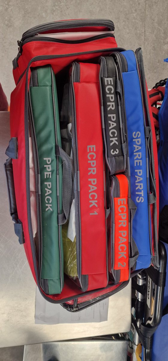 PBSherren's tweet image. Refining our eCPR grab bag. Pack 1 and pack 2 layout. Down to a single dilator 16/26f for the arterial and venous cannulae respectively. @GSTT_ICU