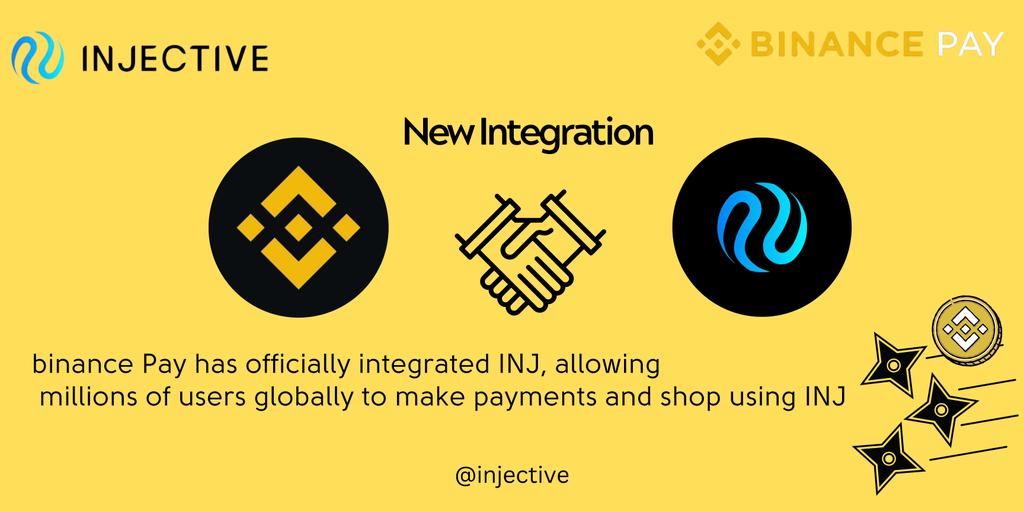 More $INJ use cases!
Here we gooo #Ninjas 👀
Binance Pay has integrated @Injective as a payment option!
This latest move enables the use of $INJ for merchant and peer-to-peer payments ✔️