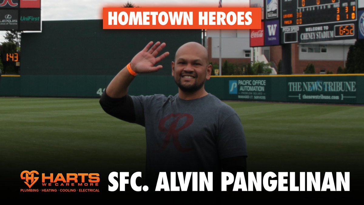 This weekend, we honored SFC Pangelinan as R @HartsServices Hometown Hero! Alvin has served in the US Army Active Duty since 2002. He served 4 tours in Iraq, 1 in Afghanistan, and 2 in Korea. In July SFC Pangelinan will hang up his uniform for good. Thank you for your service.
