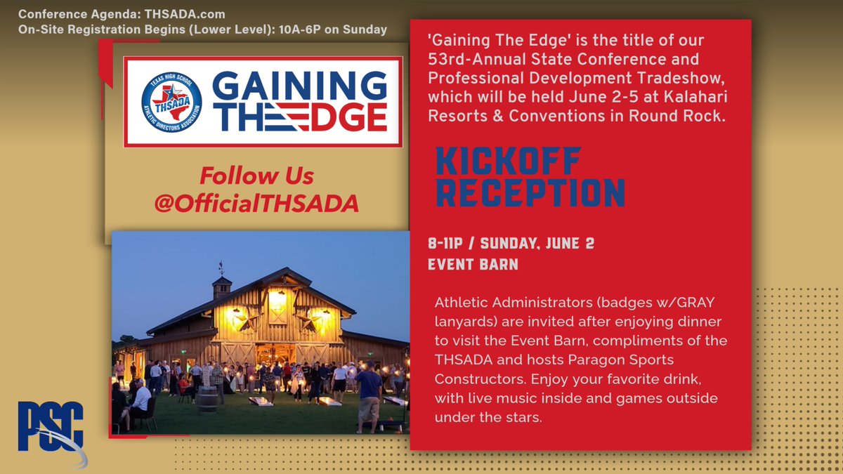 OPEN EVENINGS FOR ENTERTAINMENT. Our last session on Sunday ends @ 6:05P, with Tradeshow Festivals concluding on Monday and Tuesday @ 6p. Conference agenda is here: bit.ly/3xTqoFf. #GainingTheEdge #THSADA24
