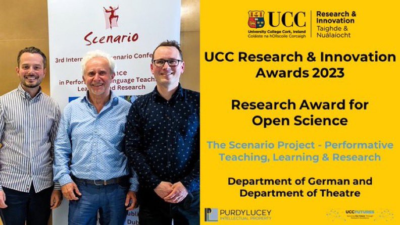 Scenario Team is delighted to receive a Research Award for Open Science from UCC Research &amp; Innovation Awards 2023. It is great to see the hard work and continued commitment to accessible &amp; open research acknowledged by peers in the UCC research community.  #UCCResearchAwards