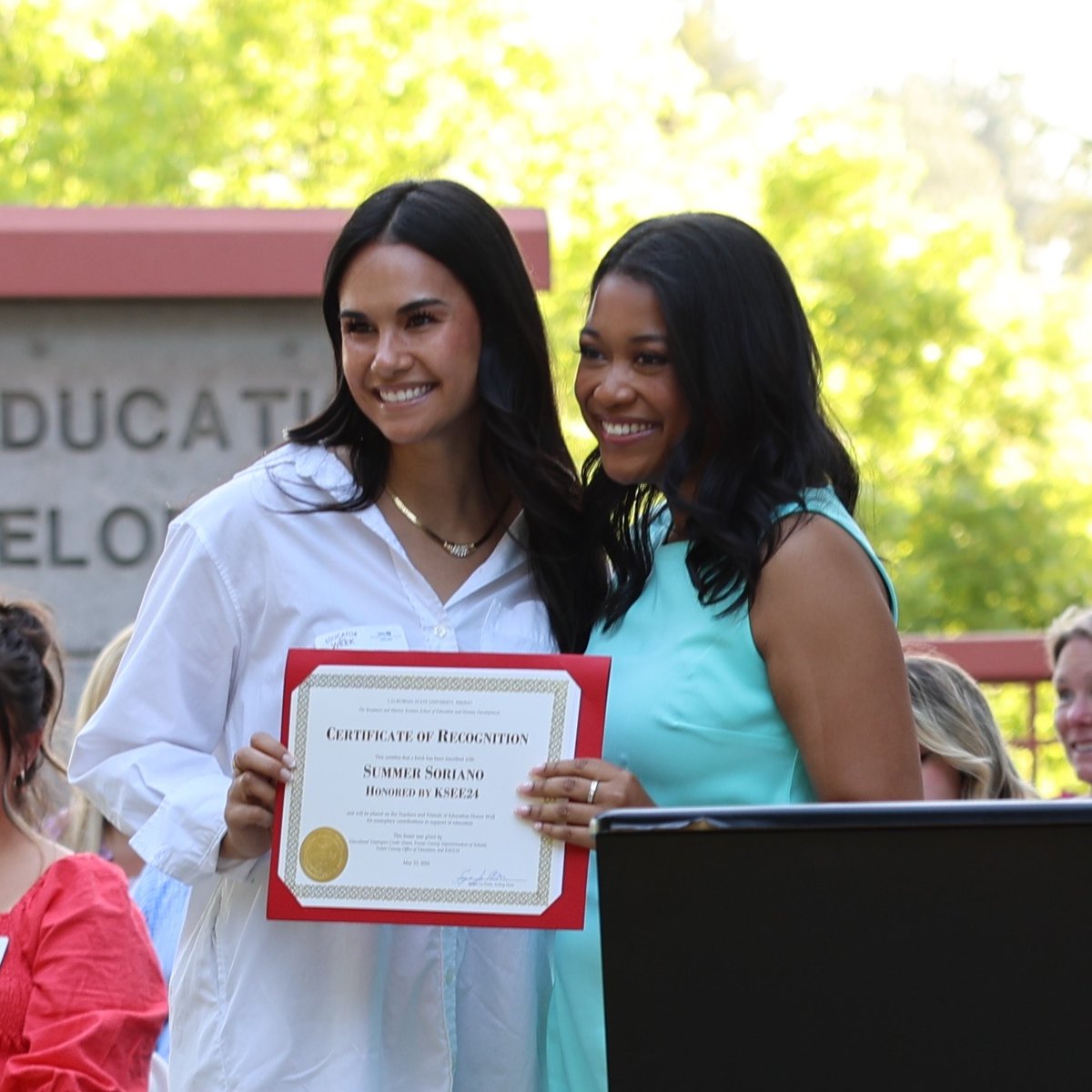 FresnoKremenEdu's tweet photo. Local educators were celebrated at the @KSEE24 Educators of the Week Celebration with a brick on the Teacher and Friends of Education Honor Wall and a reception at Fresno State! 🏆

Read about the event and how to acknowledge an educator at https://t.co/37dxBcLwt8! https://t.co/qKJUaNEeyu