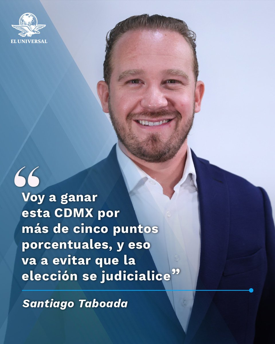 Santiago Taboada, candidato a la Jefatura de Gobierno de la coalición Va por la CDMX, asegurá que defenderá a la CDMX de cualquier intento de perjudicarla eluniversal.com.mx/elecciones/voy…