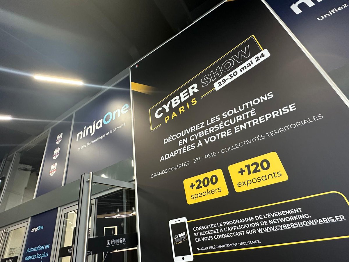 CYBIAH_idf's tweet photo. 🛡️ Aujourd'hui, #CYBIAH était au #CYBERSHOW sur le stand de la @CCI_Paris_IdF.
✨ Une belle occasion pour présenter notre accompagnement en #cybersécurité pour les PME et collectivités.
🙌🏾 Merci à tous ceux qui sont venus et à la team @lesdigiteurs pour leur accueil ! https://t.co/JrMN31sL2J