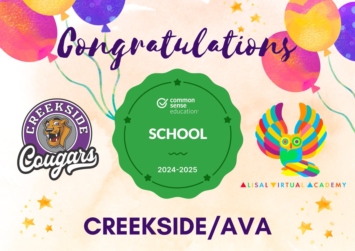 Alisal EdTech (@alisal_edtech) on Twitter photo Congratulations to <a href="/AUSDCreekside/">Creekside Elementary School</a> and <a href="/AlisalVAcademy/">Alisal Virtual Academy</a> on becoming <a href="/CommonSenseEd/">Common Sense Education</a> certified! The <a href="/alisal_edtech/">Alisal EdTech</a> department is happy to have collaborated with you in teaching young people how to be safe and responsible digital citizens! #alisalstrong #alisalfuerte Congratulations to <a href="/AUSDCreekside/">Creekside Elementary School</a> and <a href="/AlisalVAcademy/">Alisal Virtual Academy</a> on becoming <a href="/CommonSenseEd/">Common Sense Education</a> certified! The <a href="/alisal_edtech/">Alisal EdTech</a> department is happy to have collaborated with you in teaching young people how to be safe and responsible digital citizens! #alisalstrong #alisalfuerte