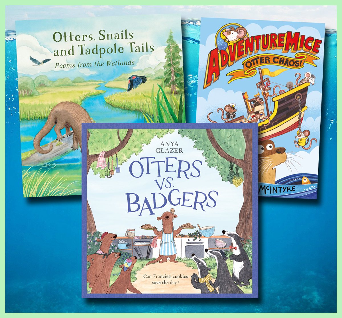 kanemillerbooks's tweet photo. It's #WorldOtterDay! There are otters that bake cookies, star in poems, and sometimes even need to be rescued—what's your favorite otter tale? #kidlit

🐌: https://t.co/m4aDnxiLaa
🐁: https://t.co/AU81f3coyC
🦡: https://t.co/AK0FxuoW9T https://t.co/A6xeLCXkT1