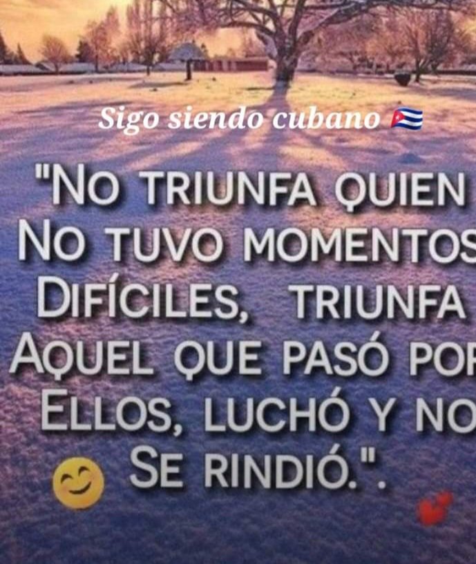 No triunfa quien no tuvo momentos difíciles, triunfa aquel que pasó por ellos, luchó y no se rindió. 
#EducaciónGranma 
#EducaciónMasó 
@YudelkisOrtizB