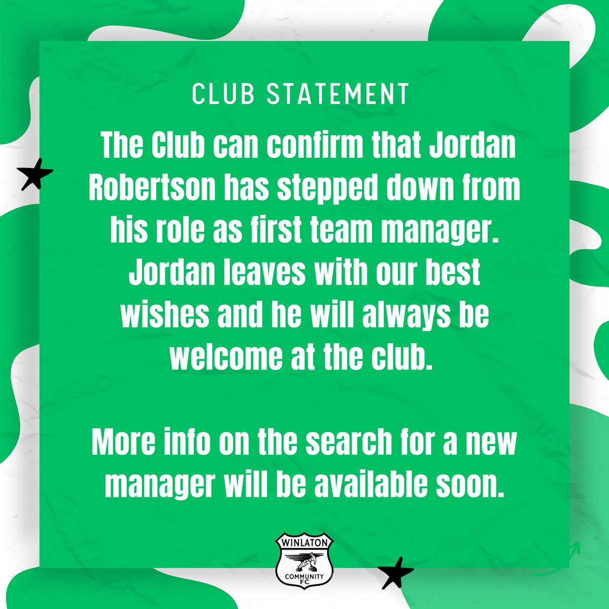 CLUB STATEMENT | Jordan Robertson