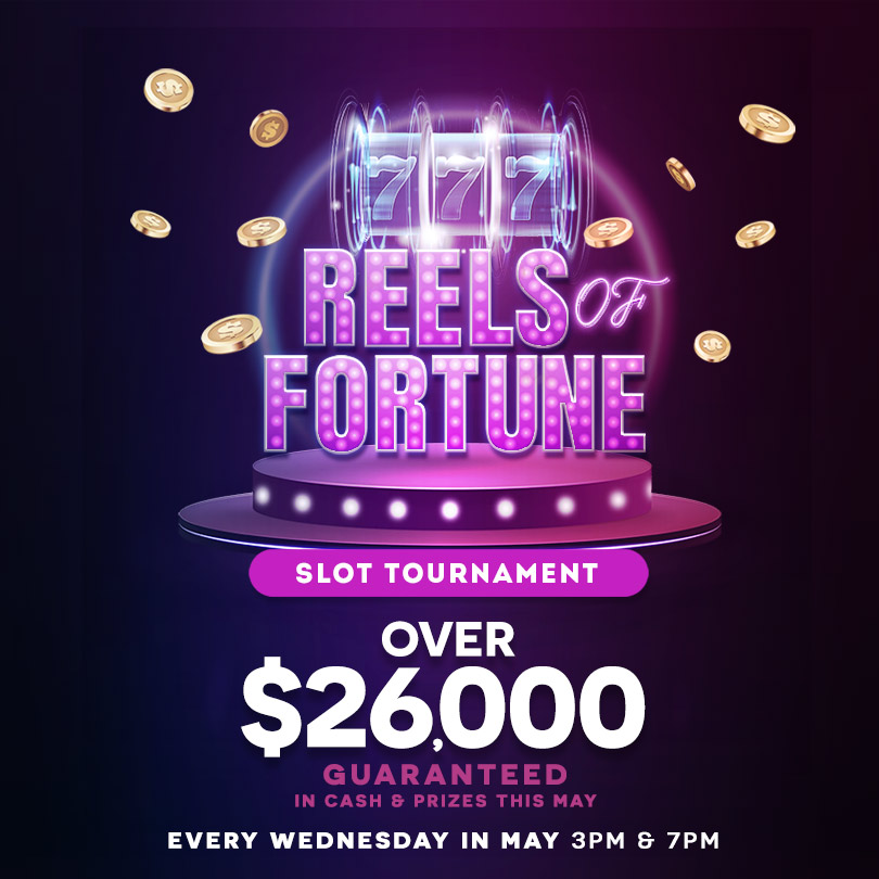 Today is our 🎰 REELS of FORTUNE Slot Tournament! Always FUN and always FREE to enter - sign up and play!! Register 30 mins. before and is on a first-come, first-serve basis. Sessions run at 3 PM & 7 PM!