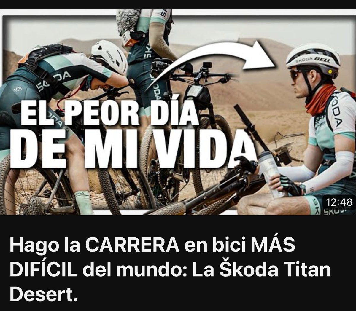 Nuevo reportaje ✨✨ Hago la CARRERA en bici MÁS DIFÍCIL del mundo: La Škoda Titan Desert. 🔗 youtu.be/MsVbzVxfiEI
