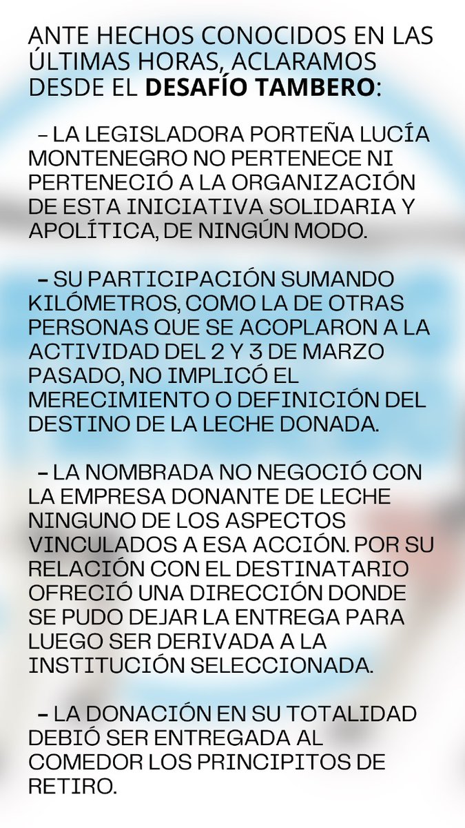 Fin de la polémica. Desafío Tambero aclara. La diputada @LMontenegrochdk se quedó ilegalmente con 3580 litros de leche que NO le pertenecen. 
#Devolvelaleche