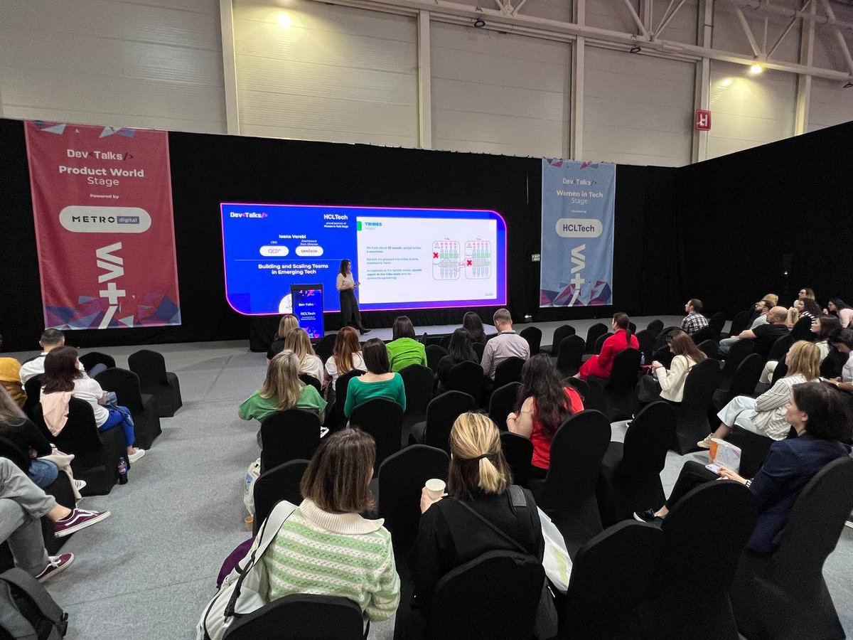 qed_builders's tweet image. Excited to see @ioanaverebi, our CEO &amp;amp; Dashboard Tech Director at @TheSandboxGame , share her insights on Scaling Teams in Emerging Tech at @DevTalksRo!

🌟The presentation touched on innovative strategies for building and managing tech teams.

#TechLeadership #DevTalks2024