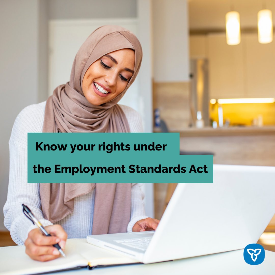 📢 Calling all workers!

Attend our webinar on May 30 from 10 a.m. – 12 p.m. to learn about your rights under the Employment Standards Act. 

Register now: ontario.ca/document/your-…

#Ontario #Workers #Workersrights #Employmentstandards