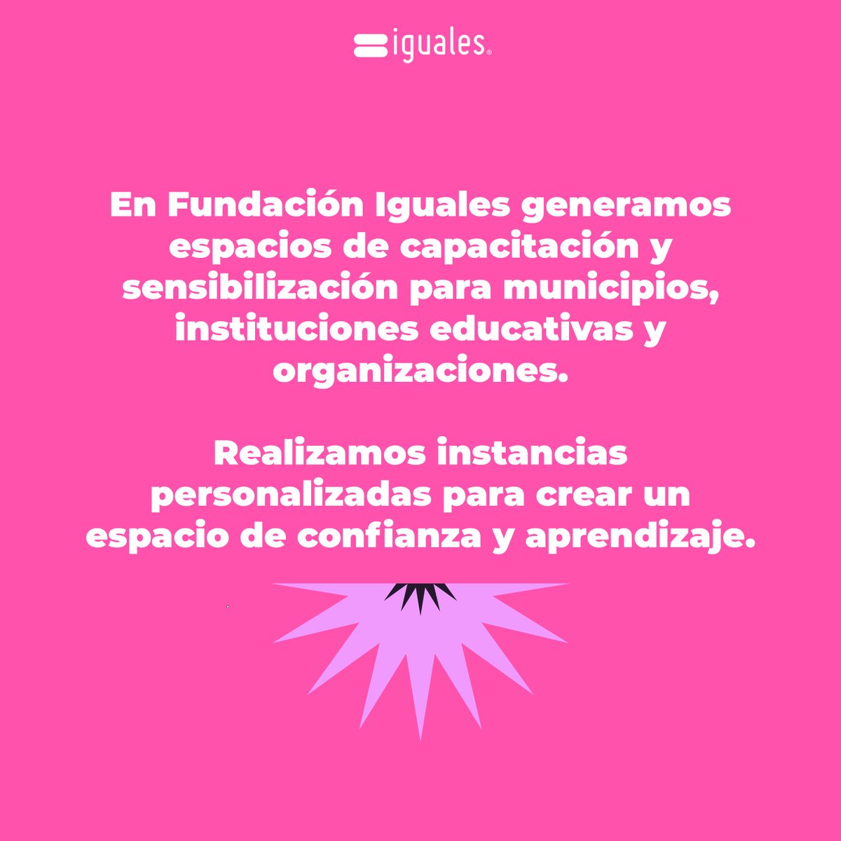 🌈En Fundación Iguales generamos espacios de capacitación y sensibilización. Revisa la oferta programática completa en nuestro Instagram💌Si te interesa que lleguemos con estos espacios a tu comunidad, escríbenos por DM.