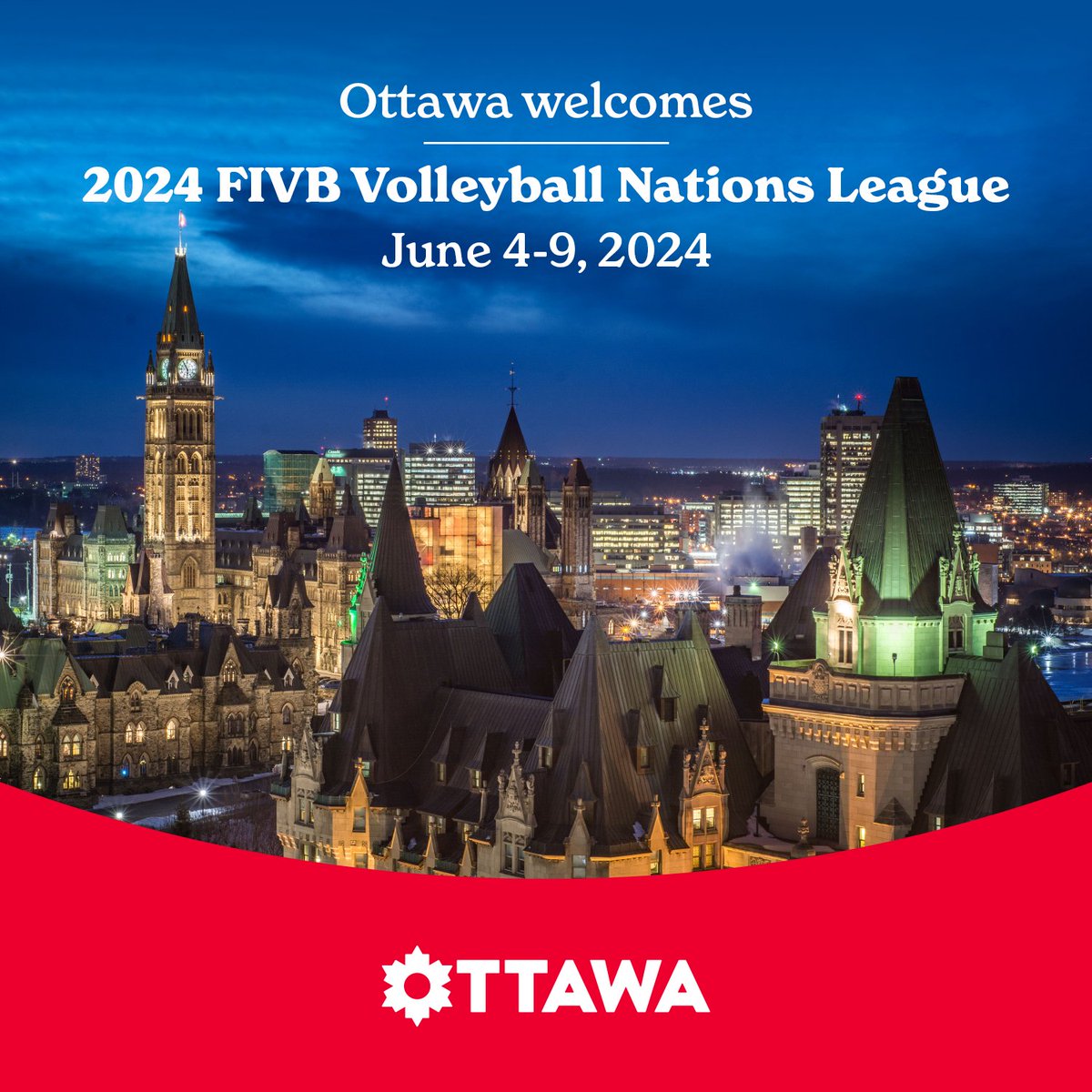 The 2024 <a href="/fivbvnl/">FIVB Nations League</a> will be serving it up in Ottawa from June 4-9. 🏐 😍 

Our city has restaurants with every flavour, distinct neighborhoods with unique entertainment and shopping, and out-of-this-world attractions. 🌇 

#MyOttawa #MeetOttawa #SportsinOttawa <a href="/volleyballworld/">Volleyball World</a>