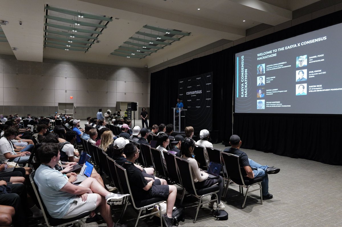 Welcome @SuiNetwork to our EasyA #Consensus2024 hackathon as @zihehuang welcomes our gigabrains and sets everyone up for success on the $25,000 Sui track 🌊