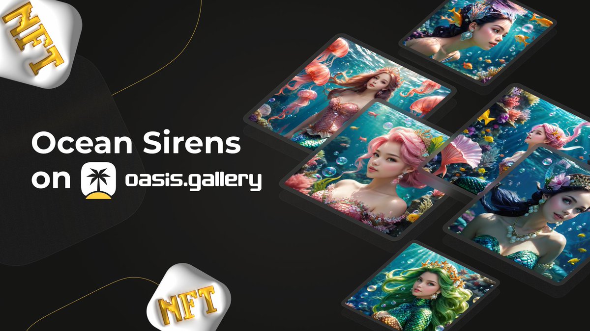 Just took a dive into the Ocean Sirens #NFT Collection at #OasisGallery!✨ Each mermaid is a stunning, one-of-a-kind guardian of the sea. Don't miss your chance to add these aquatic treasures to your collection!🚀 Check it out:👉 oasis.gallery #venomblockchain