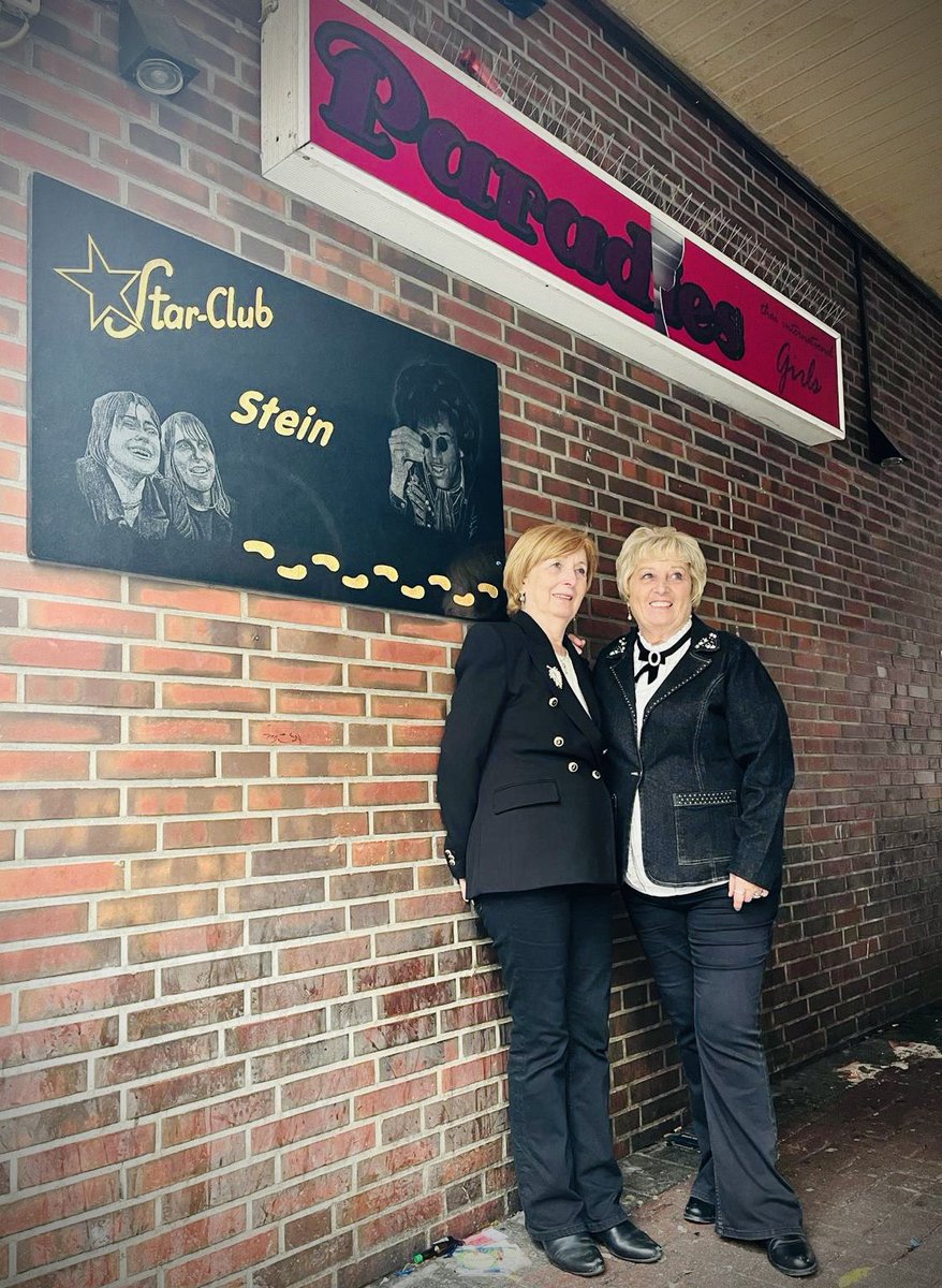 We’re back!! 60 years to the day since we started at the StarClub so while we’re both in Hamburg today……. Mary & Syl x 🎸🥁🎸🎸