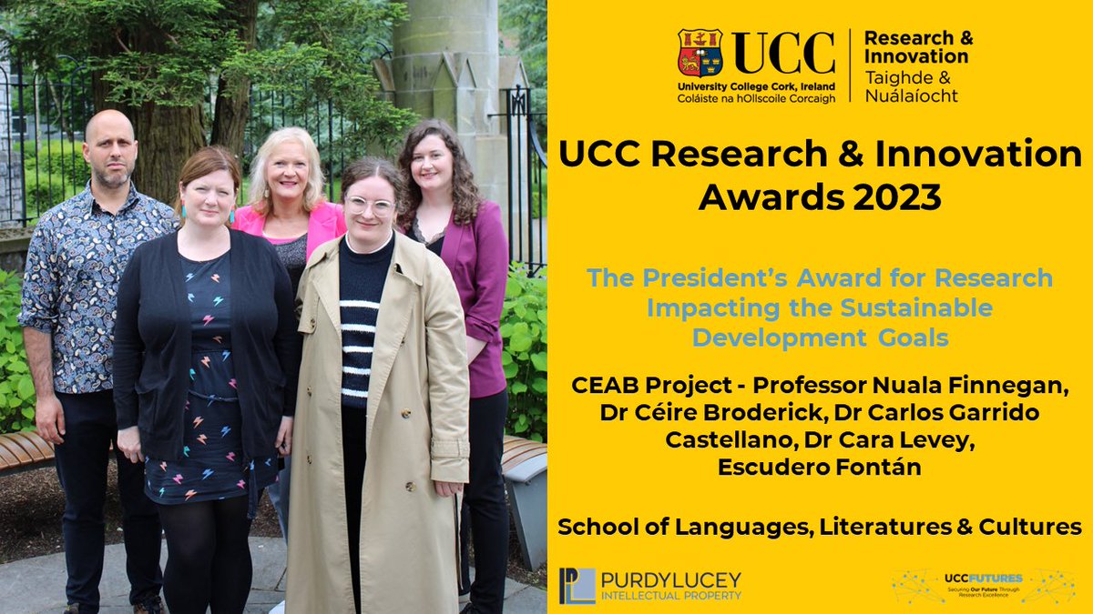 The President’s Award for Research Impacting the Sustainable Development Goals is awarded to the Critical Epistemologies Across Borders (CEAB) project team @UCC. ucc.ie/en/cacsss/rese… #UCCResearchAwards