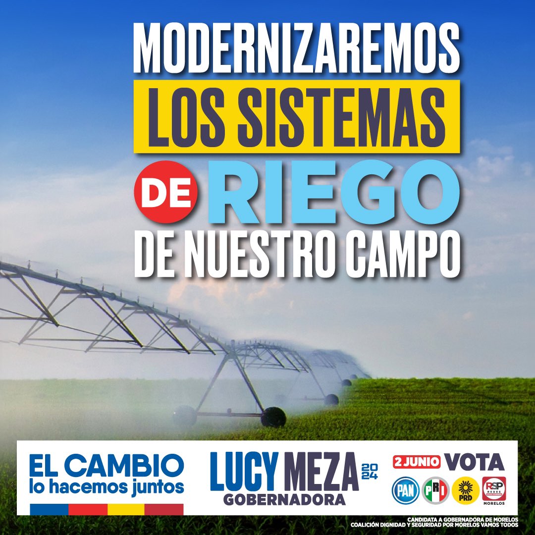 Cuando votes este 2 de junio, vota por darle nueva vida a nuestra tierra; porque el campo de #Morelos merece ser próspero y abundante. 🌾🗳️#VotaLucyMeza  #ElCambioNadieLoPara