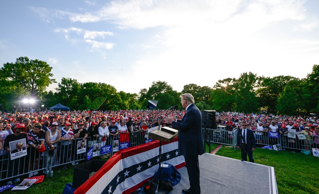 While Biden can't even fill up a school gymnasium with supporters in Democrat-run Philadelphia, thousands showed up to see President Trump in the Bronx, one of the bluest counties in the country.