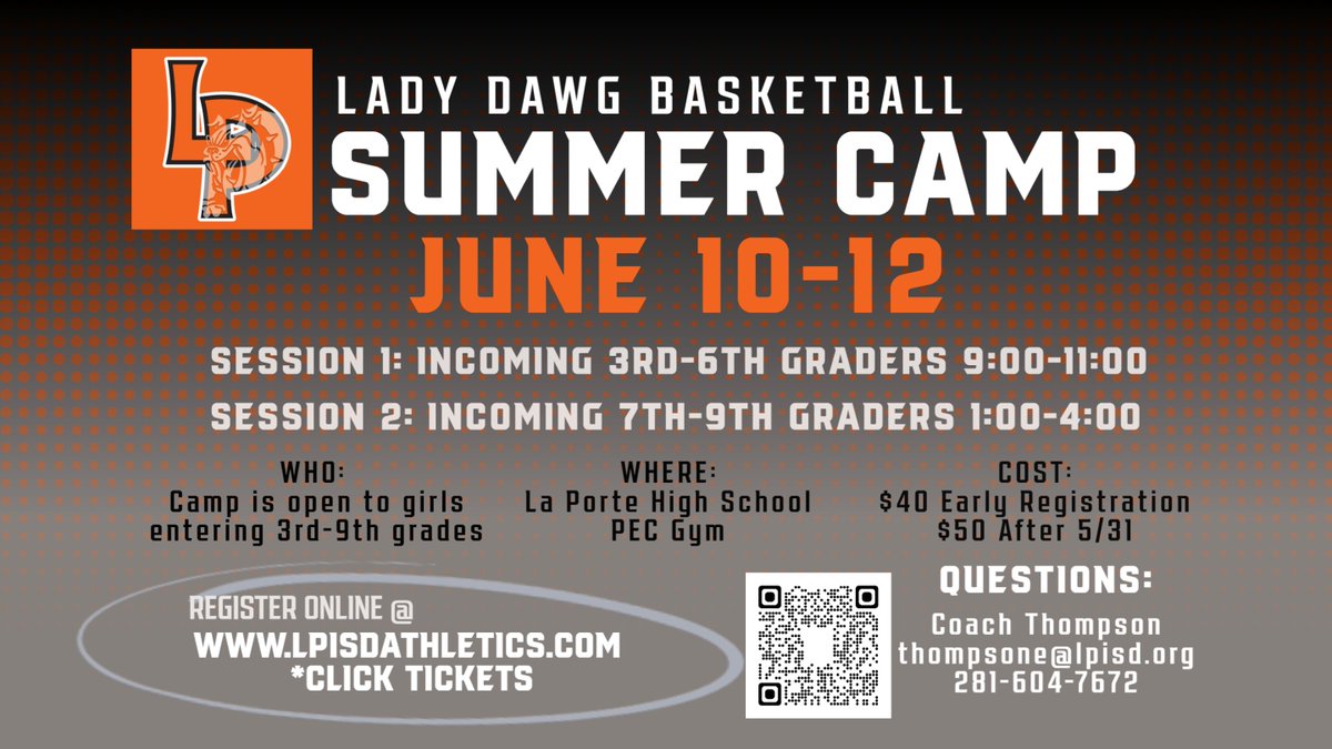 LPLadyDawgsBB's tweet image. Camp is right around the corner! Sign up here: lpisdathletics.com/sports/2022/8/…