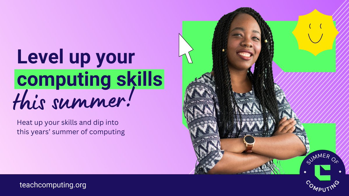 WeAreComputing's tweet image. ๐ The countdown to your summer is on! ๐
The #SummerofComputing is just around the corner, and we are so excited to share what we have in store for you! Read our latest blog to explore how you can make the most of your break with us โจ๏ธ
๐ ncce.io/summerofcomputโฆ