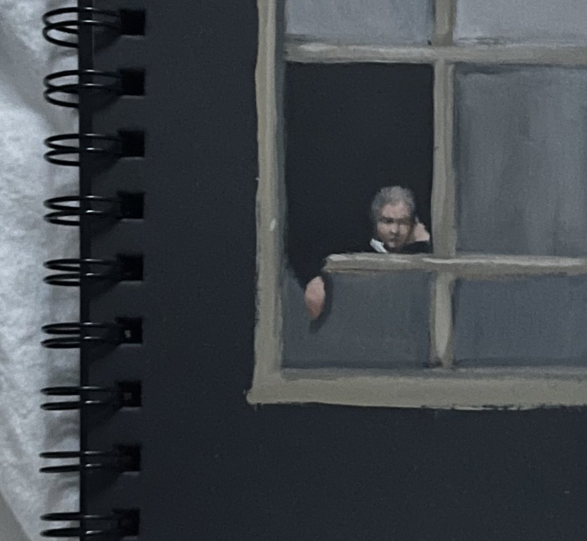 crzndemagnolias's tweet image. painted my neighbor while he was on a call today