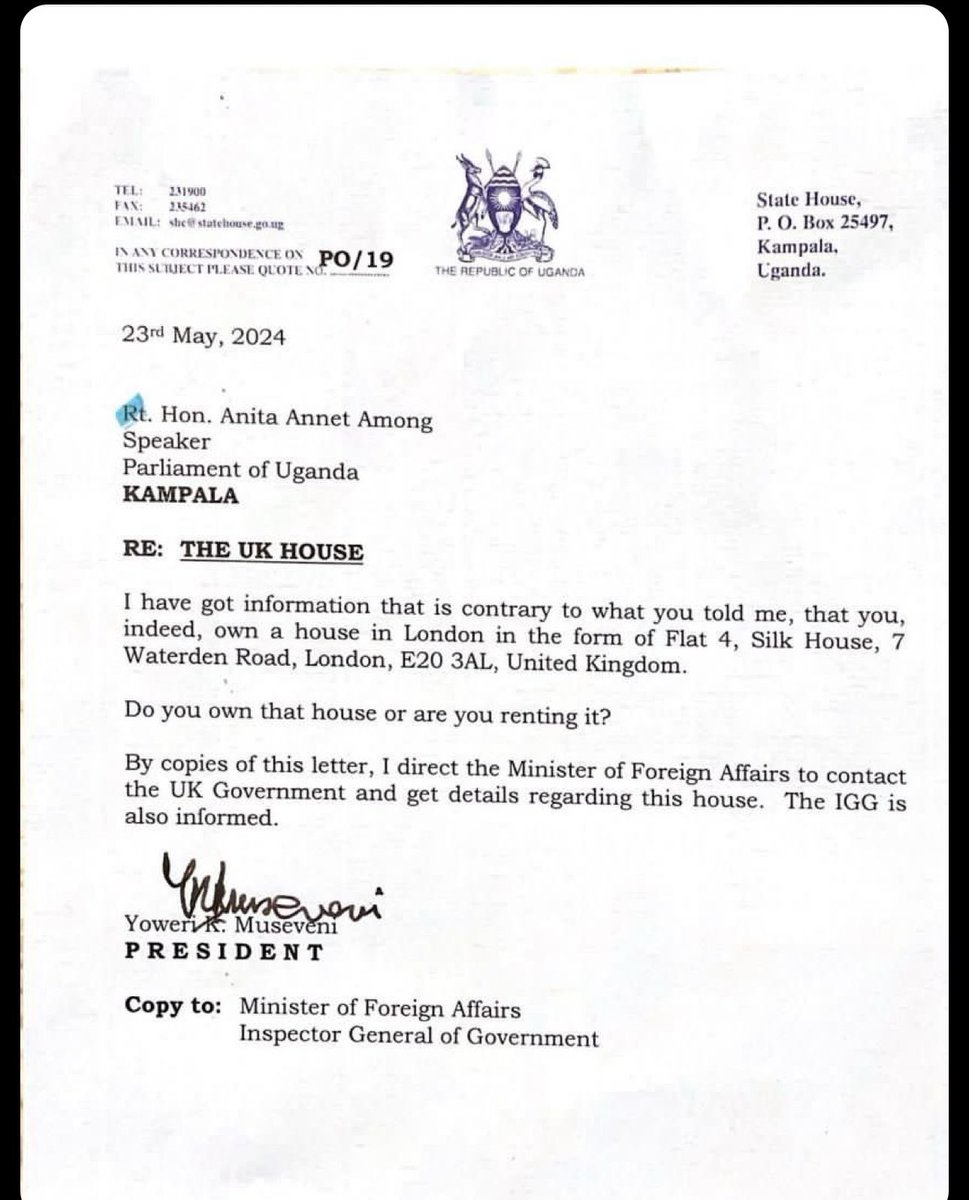 In developed countries, it’s very easy to establish true ownership of a given property and the history of the property. @DailyMonitor investigative journalists should do the needful ~ Speaker Among accuses UK of forging house ownership evidence to Museveni monitor.co.ug/uganda/news/na…