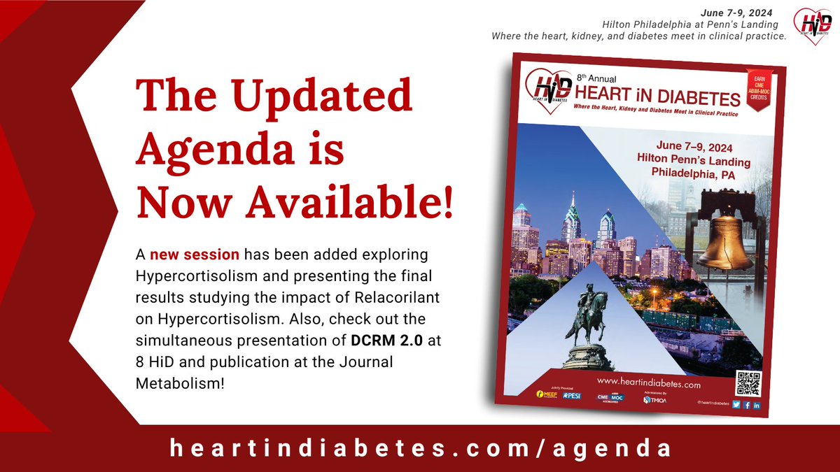 🎉Exciting Update: the 8th HID final agenda is HERE! Explore the latest updates and engaging topics. Earn #CME and join leading experts in the field. View the full agenda at heartindiabetes.com/agenda and plan your immersive #8HID experience today! #HID2024 #HID24 #MedEd #Diabetes