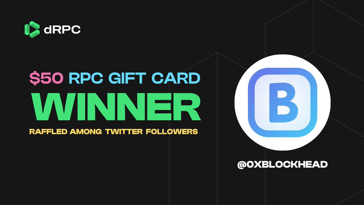 And we have a winner 🏆 Congrats <a href="/darryl__yeo/">Darryl Yeo 🛠️</a> from <a href="/0xBlockhead/">Blockhead・Web3 Browser/Explorer</a>. dRPC is glad to be supporting builders 🧑‍💻