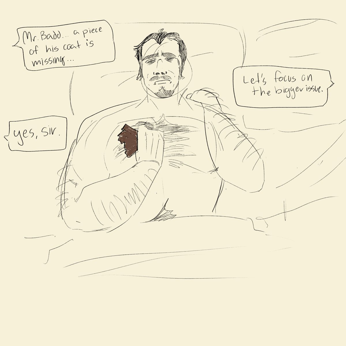 Veopeia's tweet photo. "I'm sorry I never took your offer, I thought we had more time."
Sorry this is just a sketch i have work soon lol
#gregbadd https://t.co/vhH6OFBnLK