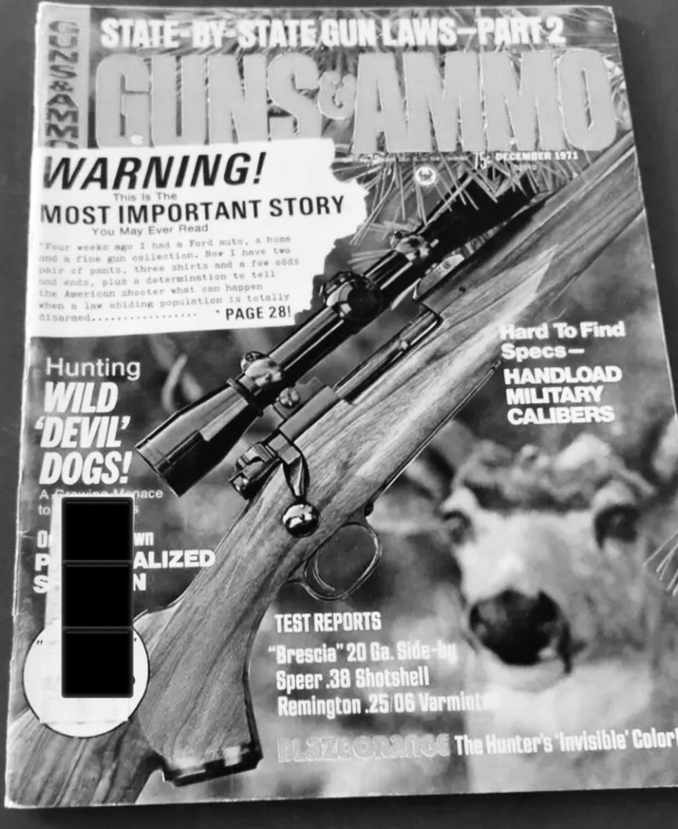 It is high time for every American to stand on his hind legs this next election and vote out every Congressman who voted for gun control laws and also all judges who favor the criminal rather than the honest citizen. 

“Gun Notes” (February 1972)