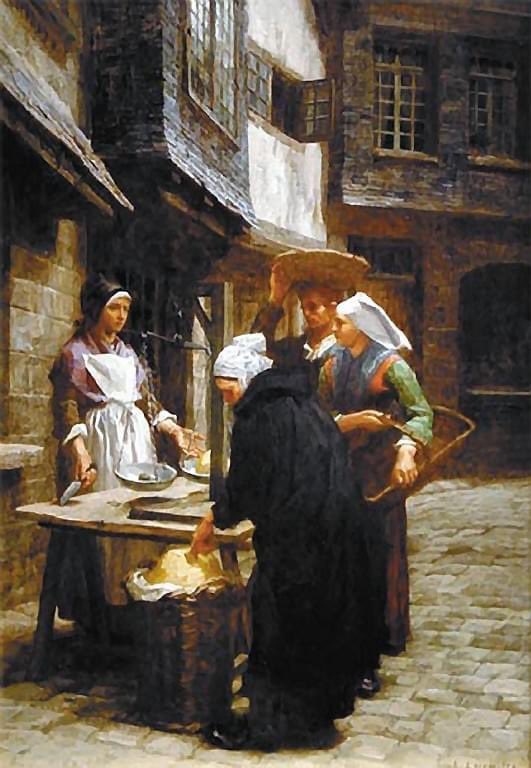 The Butter Market By : Leon-Augustin L'hermitte (1844-1925) French Naturalist painter and printmaker. Oil on canvas, 57.5 x 40.5 cm Private collection