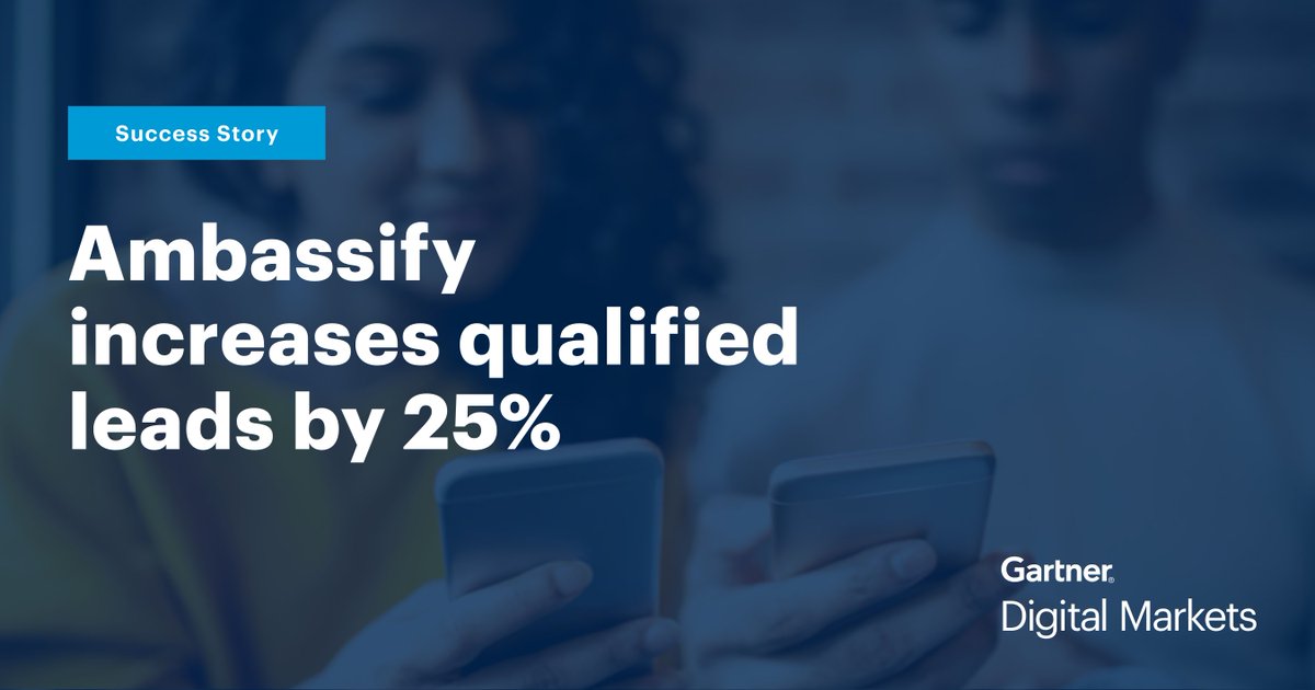 🚀 "The traffic we get from Gartner Digital Markets is highly targeted and ready to buy. This means higher conversions for demo requests." - <a href="/Ambassify/">Ambassify</a> 

Read the success story: gtnr.it/3Qx256U

#B2Bleads #SaaS #LeadGen #LeadGeneration #ConversionRate