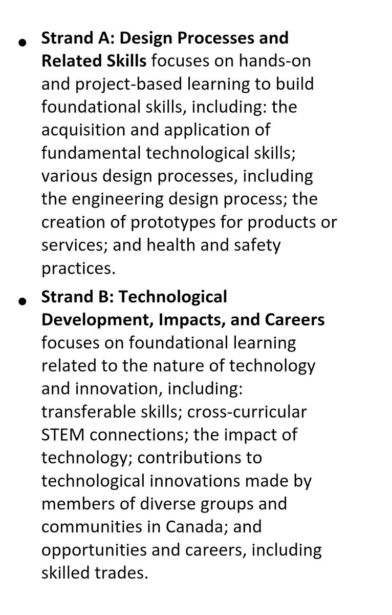 🍎 Ready to take a deep dive into the newest courses in Technological Education. Two Strands 
A: Design Processes and Related Skills
B: Technological Development, Impacts, and Careers
Read more here ⬇️
dcp.edu.gov.on.ca/en/curriculum/…
