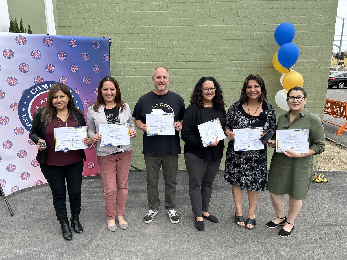 Today CUSD held its 23–24 Employee Recognition Ceremony, honoring Site/Dept Employees of the Year; 10, 20, 30 and 40 Years of Service; and Retirees, first representing Anderson, Bunche, Bursch,  Carver, Clinton, Dickison, Emerson, Foster, & Compton AS.

#comptonunified #elevate