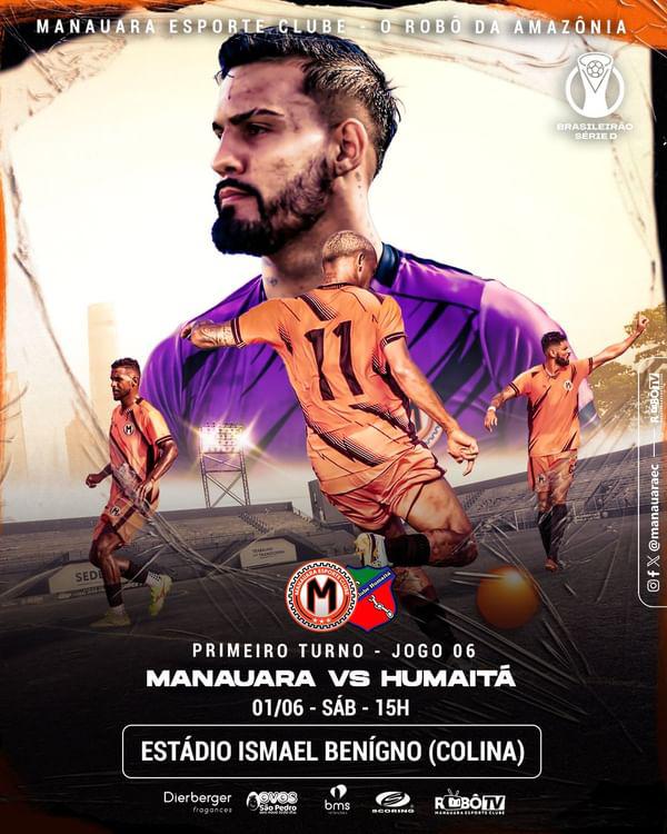 Anota na agenda nosso próximo desafio 🟠⚫️

No sábado, 1º de junho, o Robô da Amazônia entra em campo pela sexta rodada do Campeonato Brasileiro Série D. O duelo é contra o Humaitá-AC, às 15h, no estádio Ismael Benigno, a Colina! 

A #TropaDoRobô te espera! 🤖

#ManauaraSe