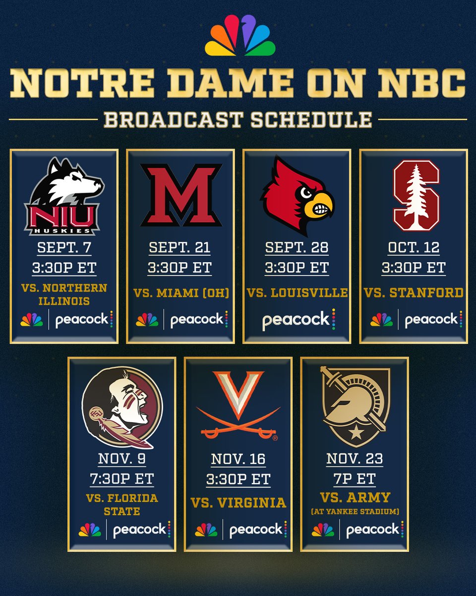 The 2024 Notre Dame on NBC schedule has DROPPED! 🔥 #GoIrish