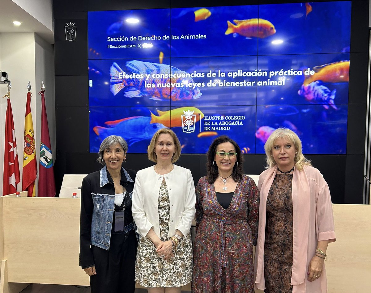 🟢 Efectos y consecuencias de la aplicación práctica de las nuevas leyes de bienestar animal. 

🟢 Un privilegio haber participado junto a Maria Girona, Jacqueline García y Francisca Gutiérrez

🟢 Mi agradecimiento al <a href="/icam_es/">Ilustre Colegio de la Abogacía de Madrid</a>
