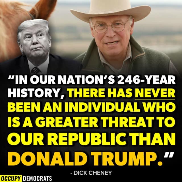 Dick Cheney was one of Donald Trump's staunchest supporters and he now says that Trump's a threat to our Republic! Do you agree with him? Yes or No!