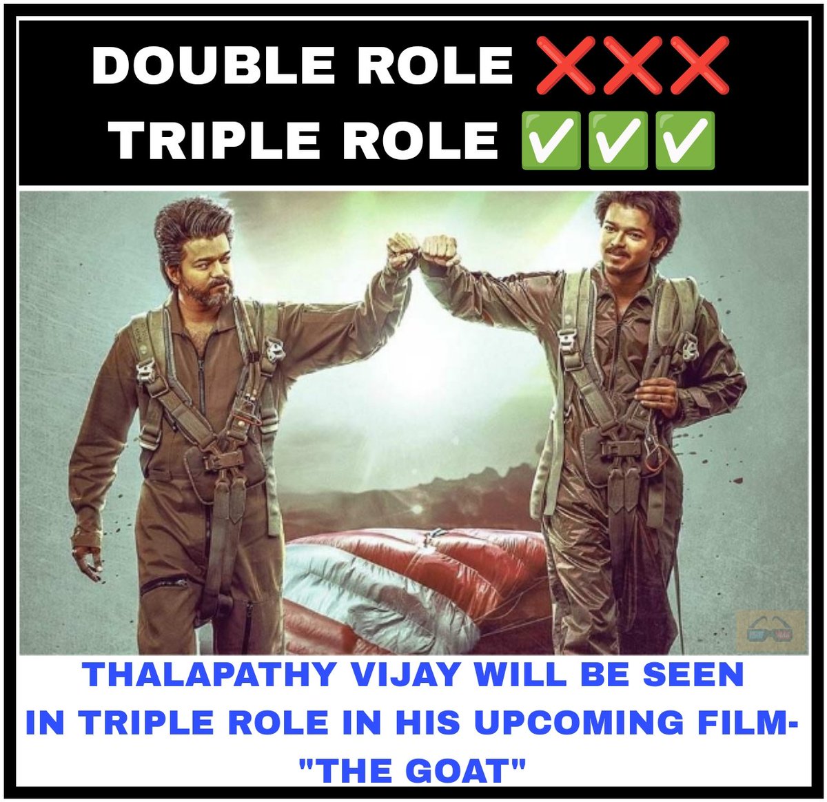 SURPRISE FOR FANS 🥳🥳🥳 . . #thalapathyvijay #thegoat #thegreatestofalltime #venkatprabhu #prabhudeva #triplerole #meenakshichaudhary #prasanth #malvikasharma #whistlepodu #moviemanblogger . . @moviemanblogger