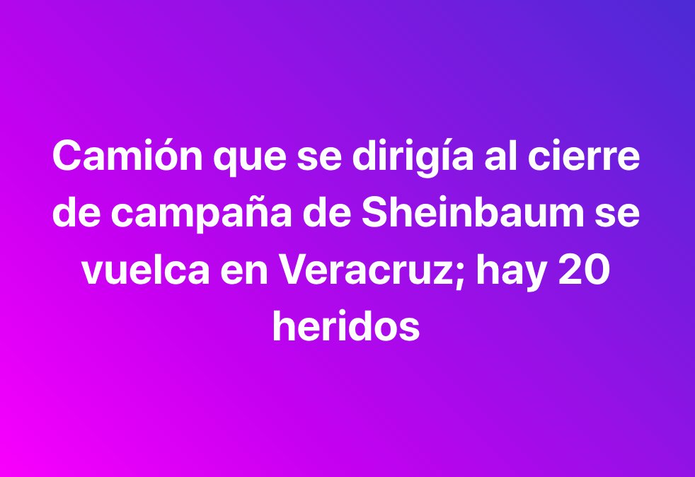 #Elecciones2024EF | Rocío Nahle, candidata a la gubernatura de Veracruz, confirmó que las personas accidentadas se dirigían al cierre de campaña de Claudia Sheinbaum de este miércoles 29 de mayo, en el Zócalo Capitalino.