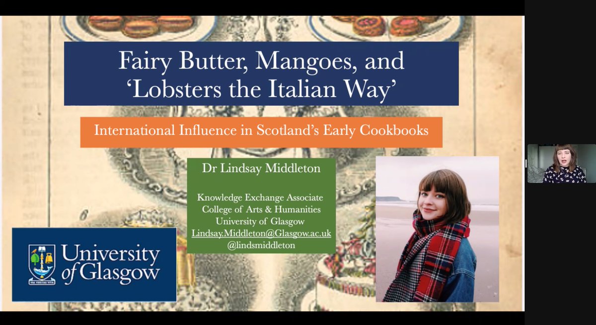 Excellent online talk tonight from @lindsmiddleton and @Burns_Ellisland on early Scottish cookbooks and their influences... Fascinating as ever Dr M! Thank-you...